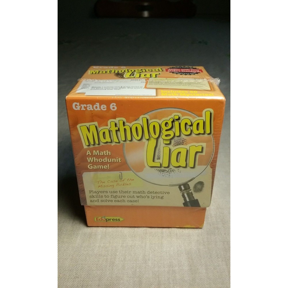 Mathological Liar Math Whodunit Card Game Grade 6 by Edupress New Sealed
